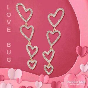 Park Lane Love Bug Heart Dangle Crystal Earrings